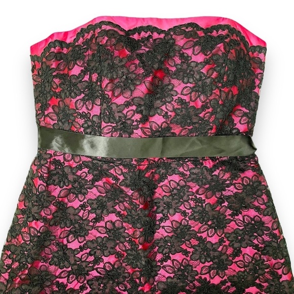 Cibeline Sariano Strapless Contrast Lace Mini Dress - Picture 3 of 7